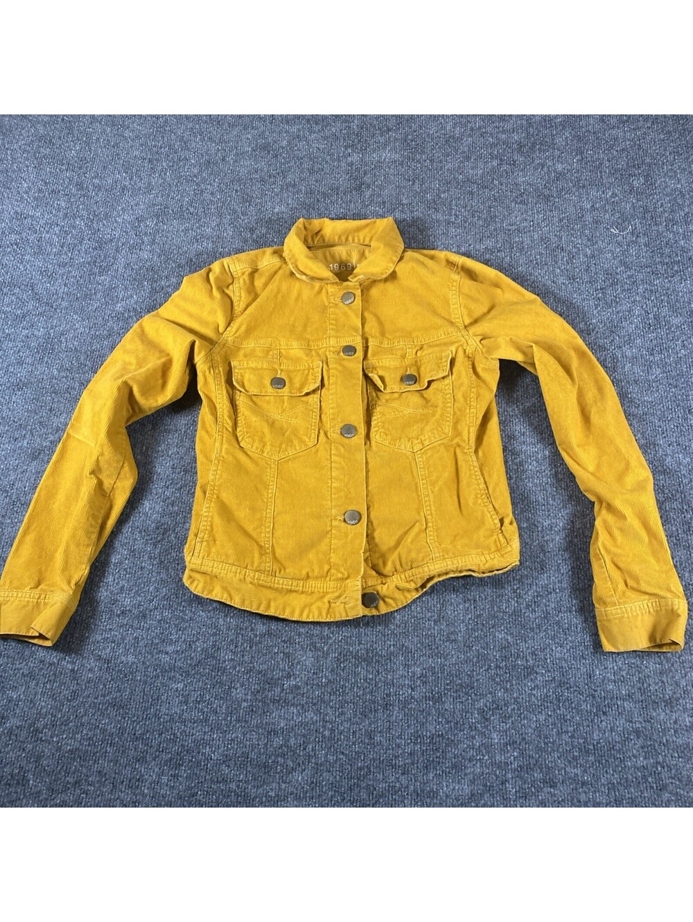 Gap 1969 Corduroy Jacket  Button Front M Long Sleeve 00s Yellow Colorful 106